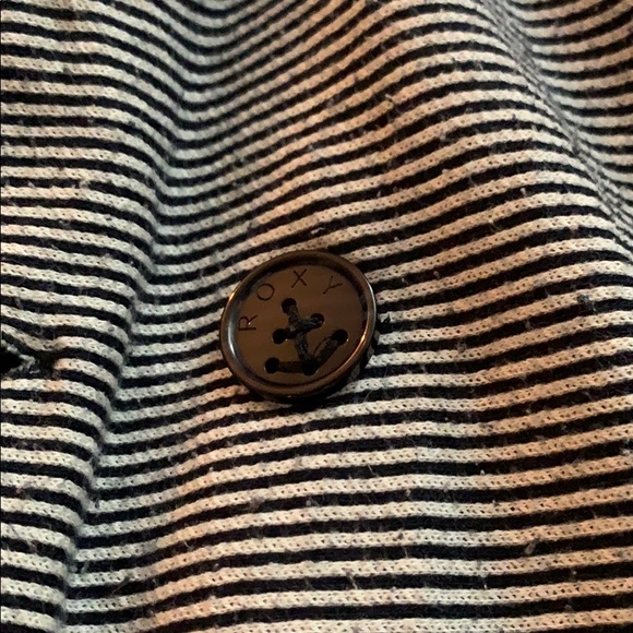 Roxy Black & White Striped Pea Coat - Picture 3 of 6